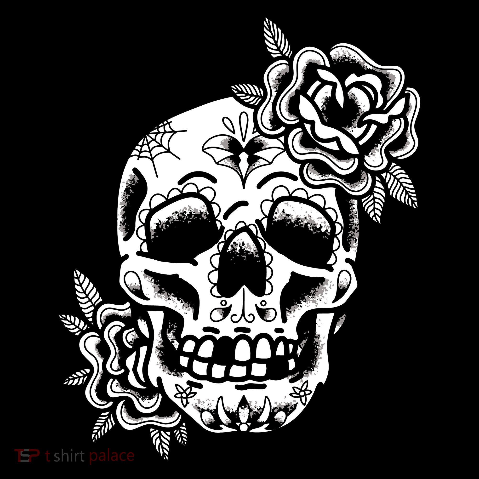 Skull Flower Tattoo Ornament