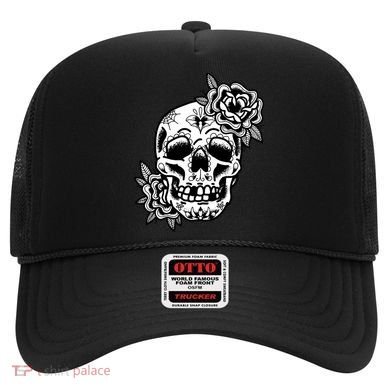 Skull Flower Tattoo Hat