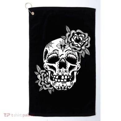 Skull Flower Tattoo Golf Towel