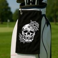 Skull Flower Tattoo Golf Towel thumb 2