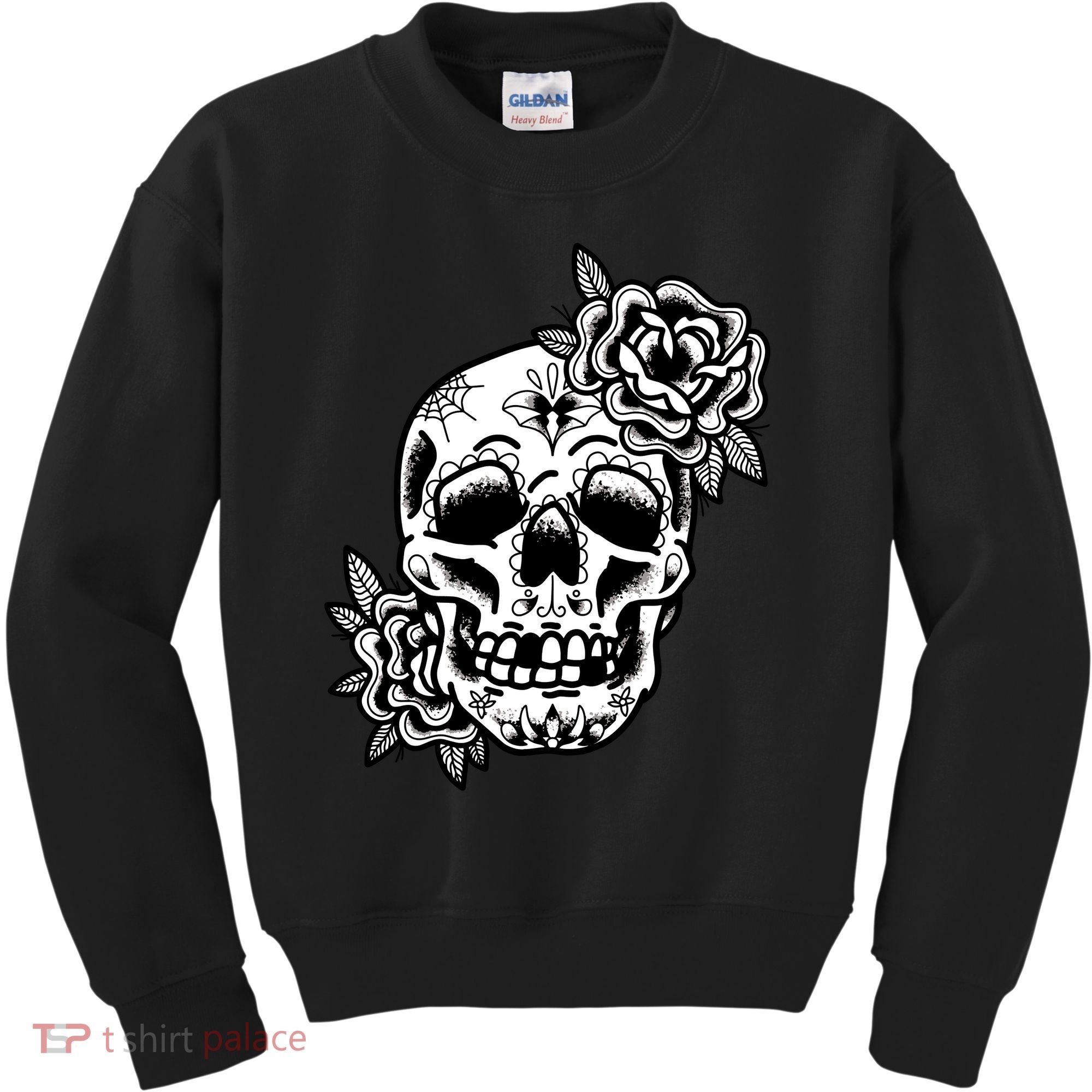 Skull Flower Tattoo Kids Sweatshirt