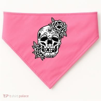 Skull Flower Tattoo USA-Made Doggie Bandana