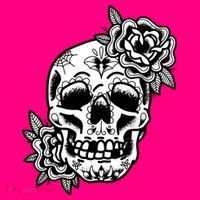 Skull Flower Tattoo Long Sleeve Shirt thumb 2