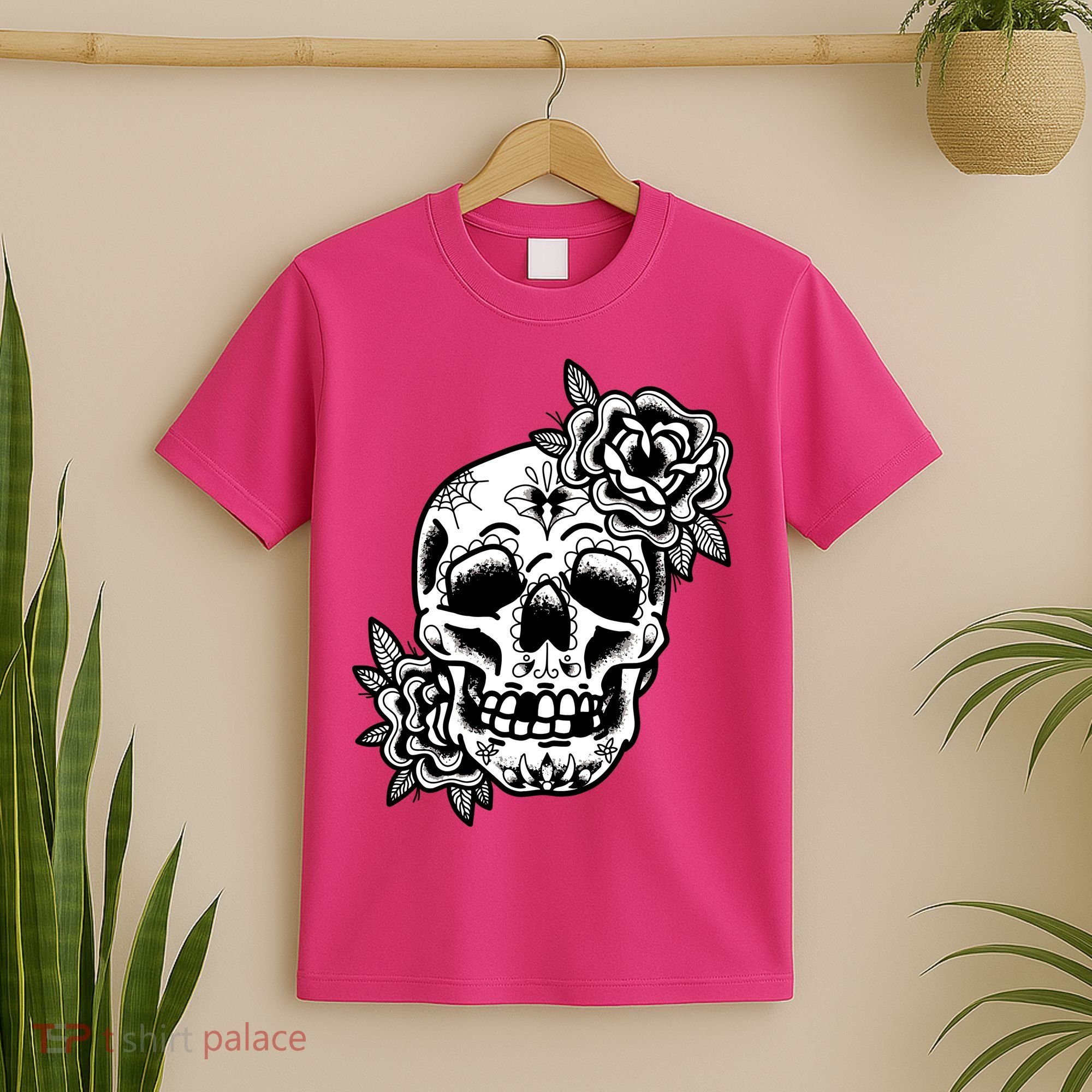 Skull Flower Tattoo T-Shirt