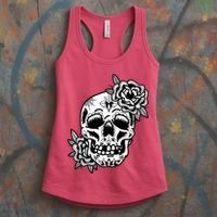 Skull Flower Tattoo Women's Tank Top thumb 3