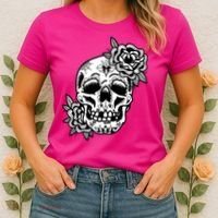Skull Flower Tattoo Women's T-Shirt thumb 2