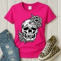 Skull Flower Tattoo Women's T-Shirt thumb 3