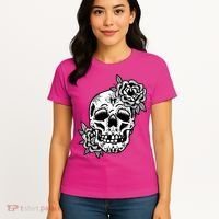 Skull Flower Tattoo Women's T-Shirt thumb 4