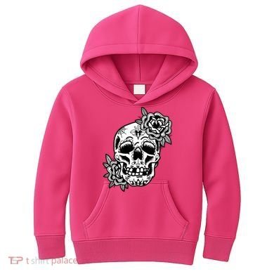 Skull Flower Tattoo Kids Hoodie