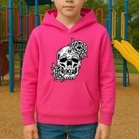 Skull Flower Tattoo Kids Hoodie thumb 2