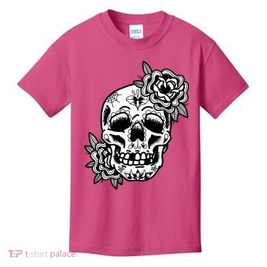 Skull Flower Tattoo Kids T-Shirt
