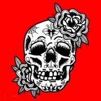 Skull Flower Tattoo Santa Hat thumb 1