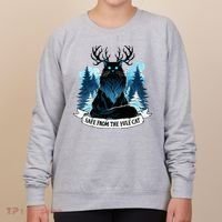 Safe From The Yule Cat Christmas Icelandic Iceland Folklore Women's Sweatshirt thumb 0