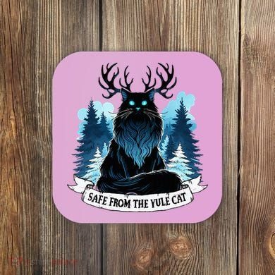 Safe From The Yule Cat Christmas Icelandic Iceland Folklore Coaster
