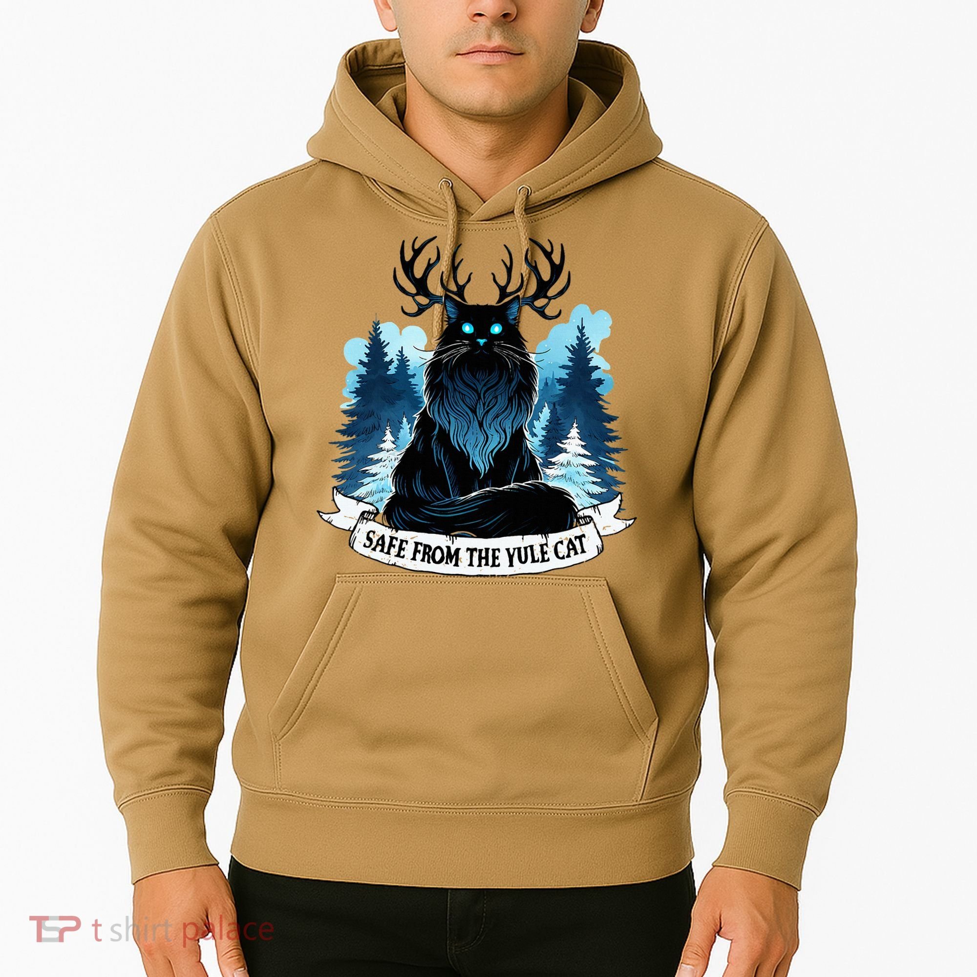 Safe From The Yule Cat Christmas Icelandic Iceland Folklore Hoodie