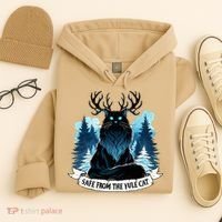 Safe From The Yule Cat Christmas Icelandic Iceland Folklore Hoodie thumb 4