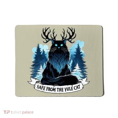 Safe From The Yule Cat Christmas Icelandic Iceland Folklore Mousepad