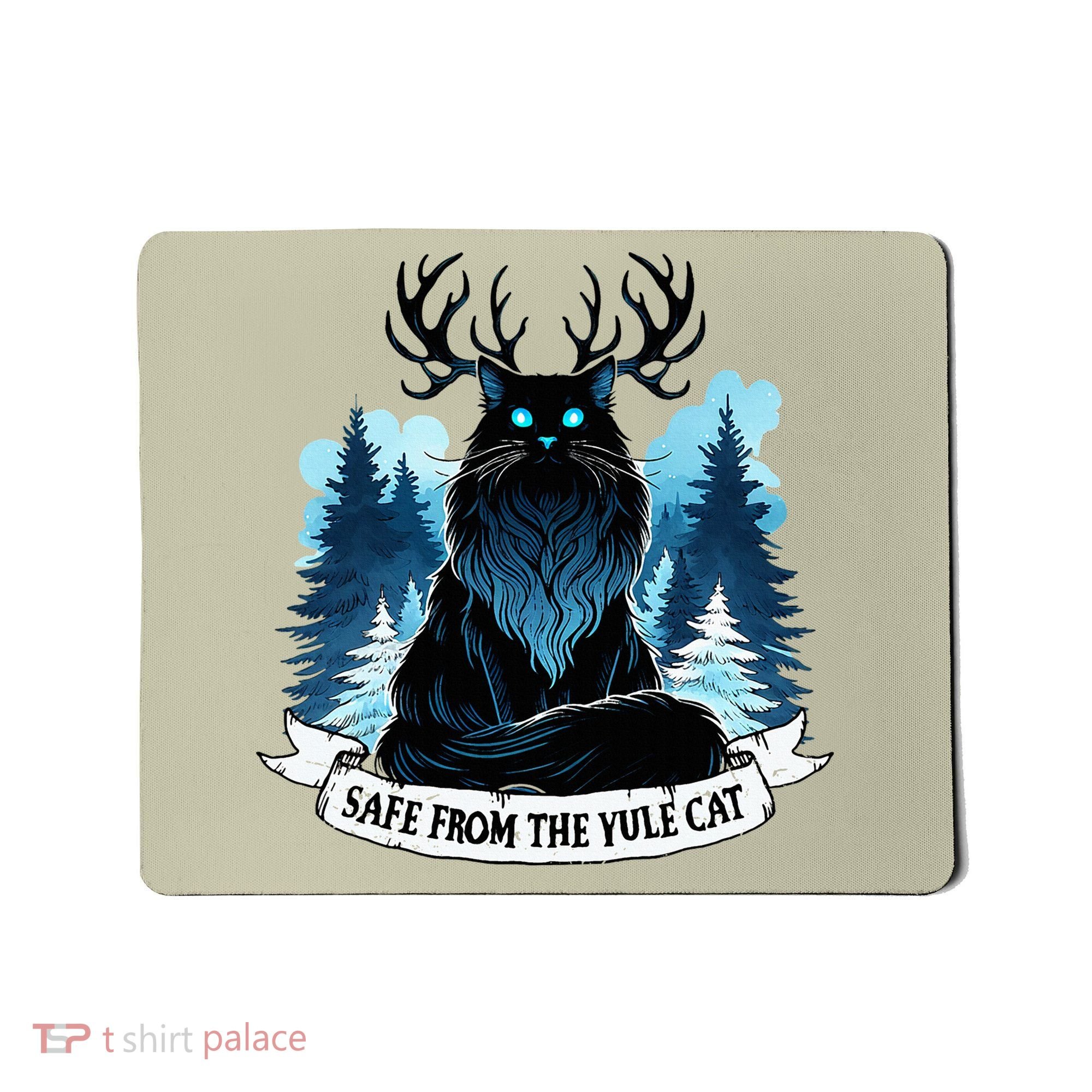 Safe From The Yule Cat Christmas Icelandic Iceland Folklore Mousepad