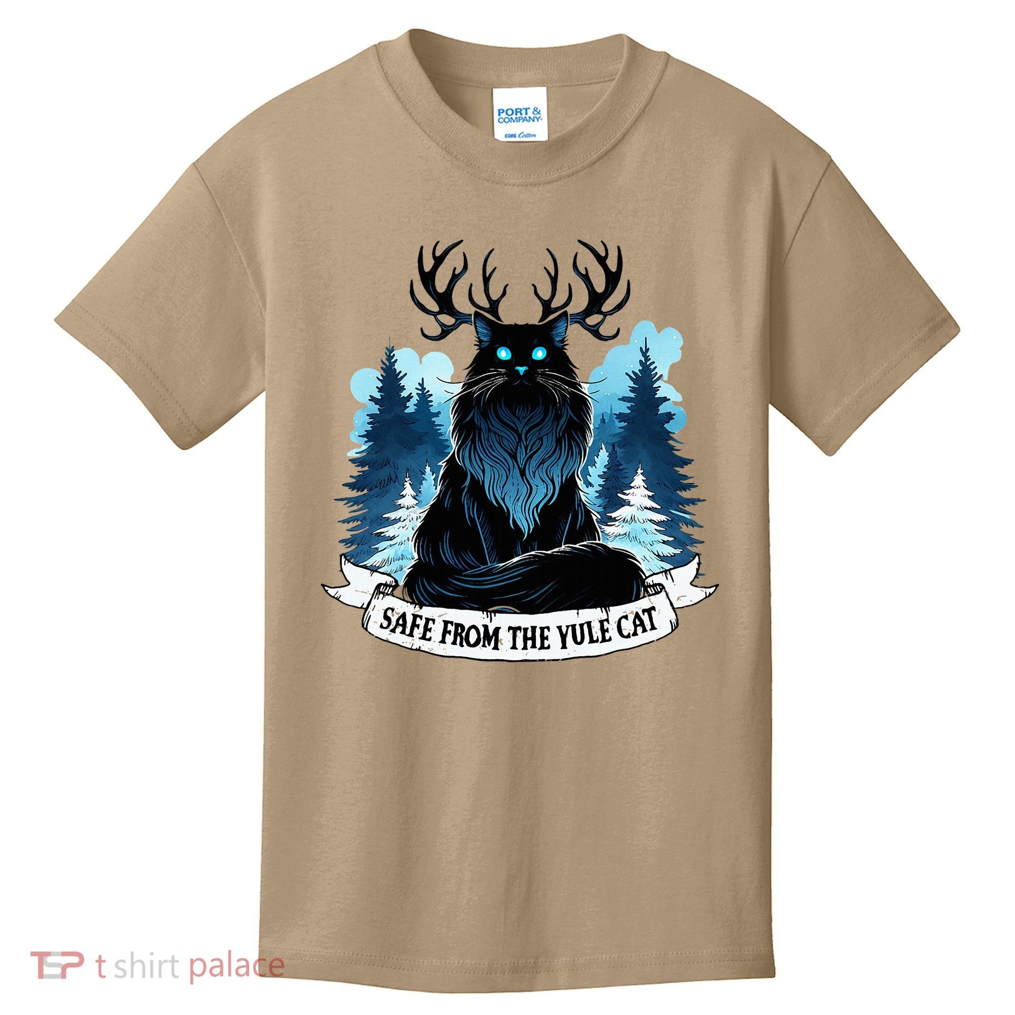 Safe From The Yule Cat Christmas Icelandic Iceland Folklore Kids T-Shirt