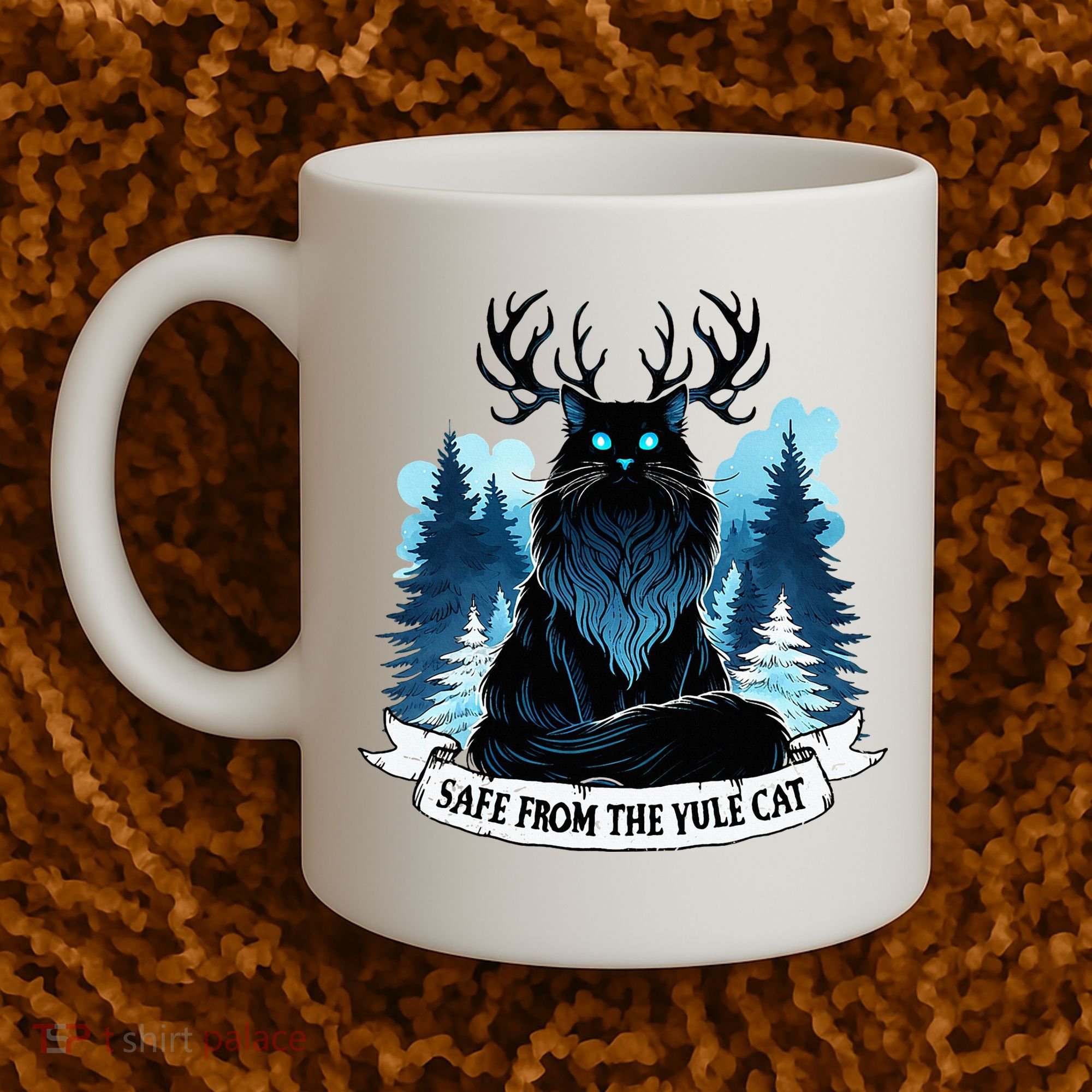Safe From The Yule Cat Christmas Icelandic Iceland Folklore Coffee Mug