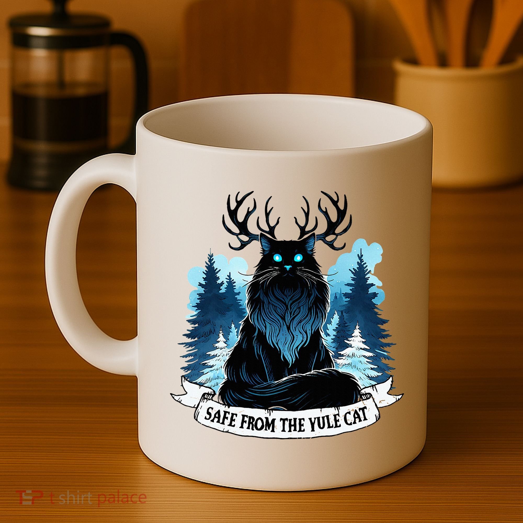 Safe From The Yule Cat Christmas Icelandic Iceland Folklore Coffee Mug