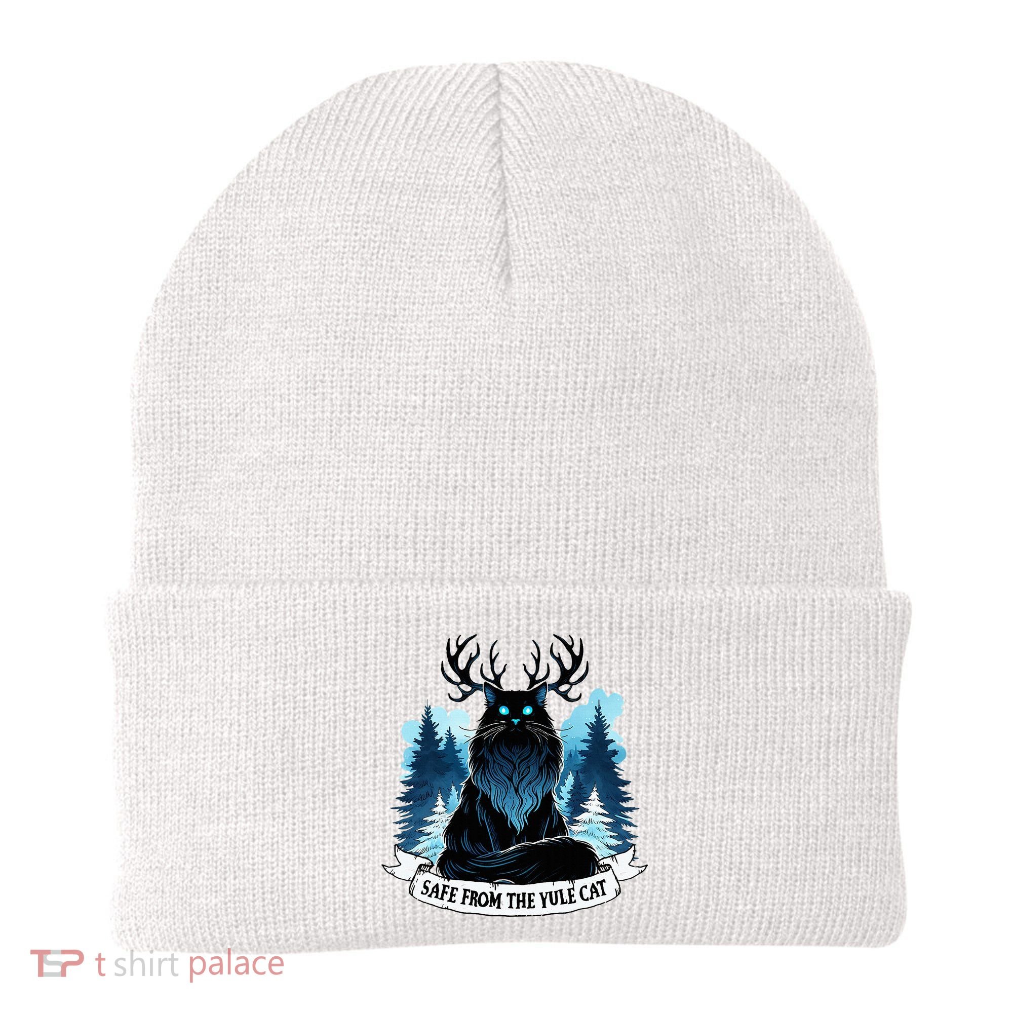 Safe From The Yule Cat Christmas Icelandic Iceland Folklore Beanie