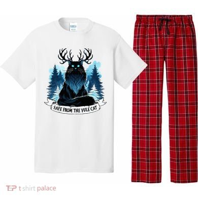 Safe From The Yule Cat Christmas Icelandic Iceland Folklore Pajama Set