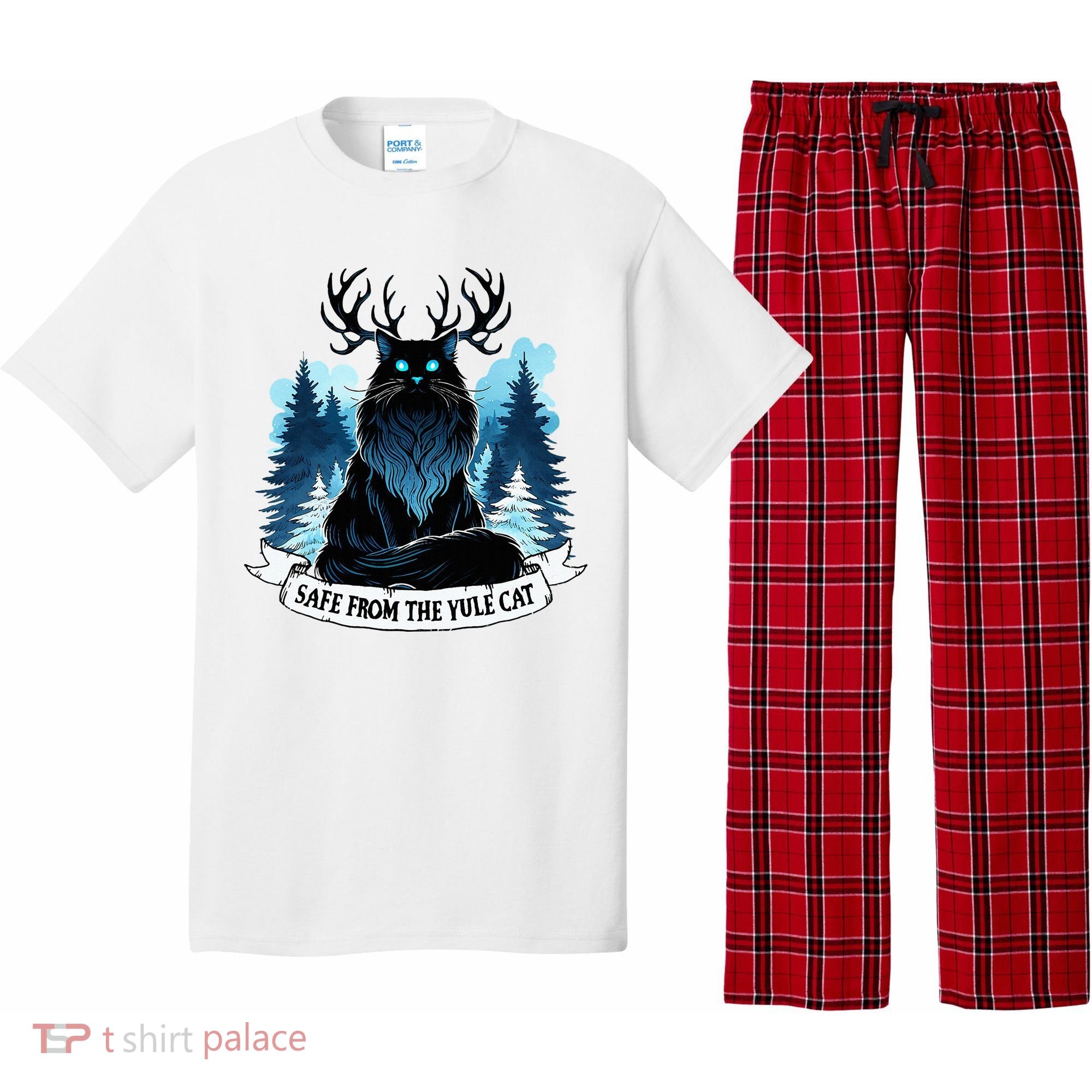 Safe From The Yule Cat Christmas Icelandic Iceland Folklore Pajama Set