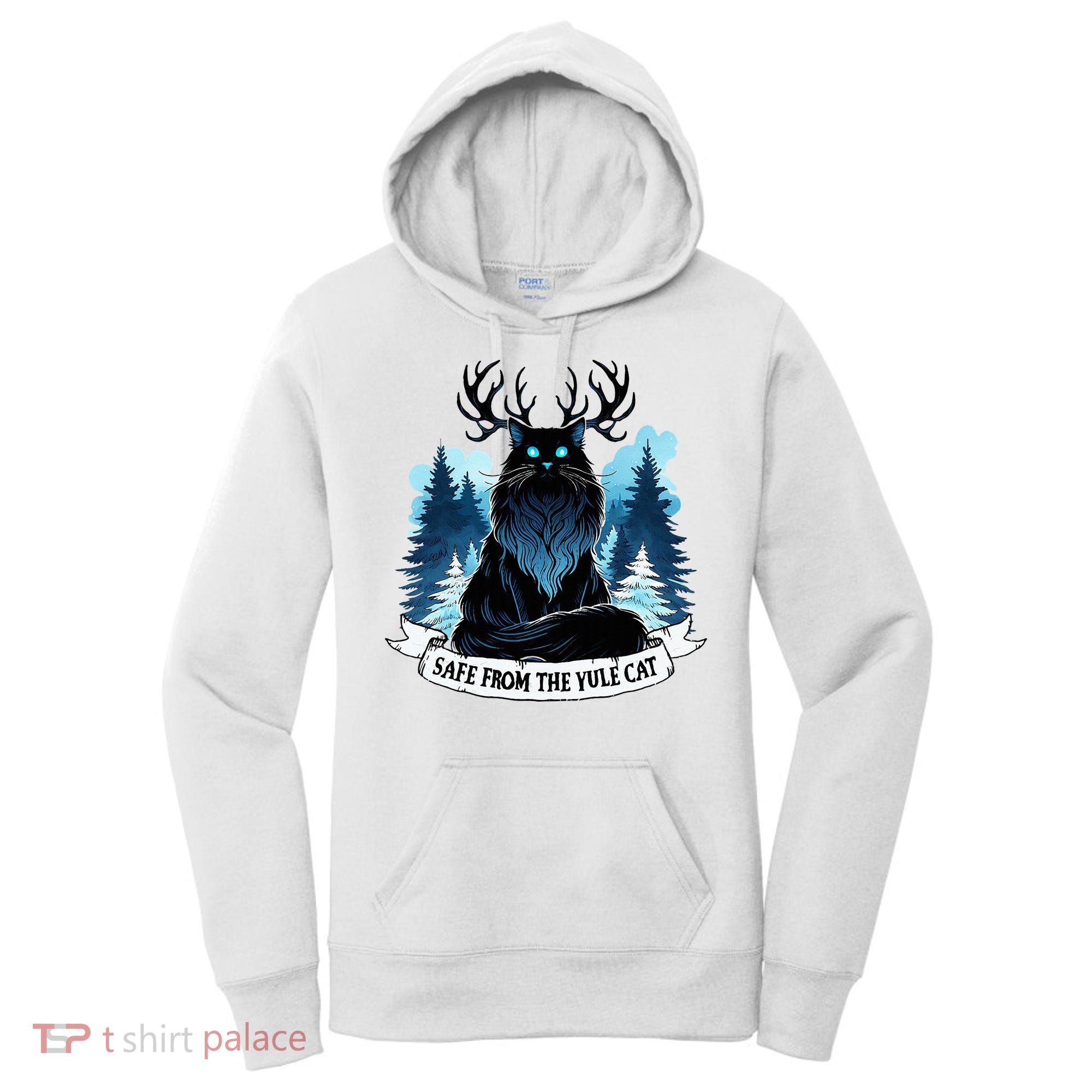 Safe From The Yule Cat Christmas Icelandic Iceland Folklore Women's Hoodie