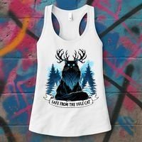 Safe From The Yule Cat Christmas Icelandic Iceland Folklore Women's Tank Top thumb 3