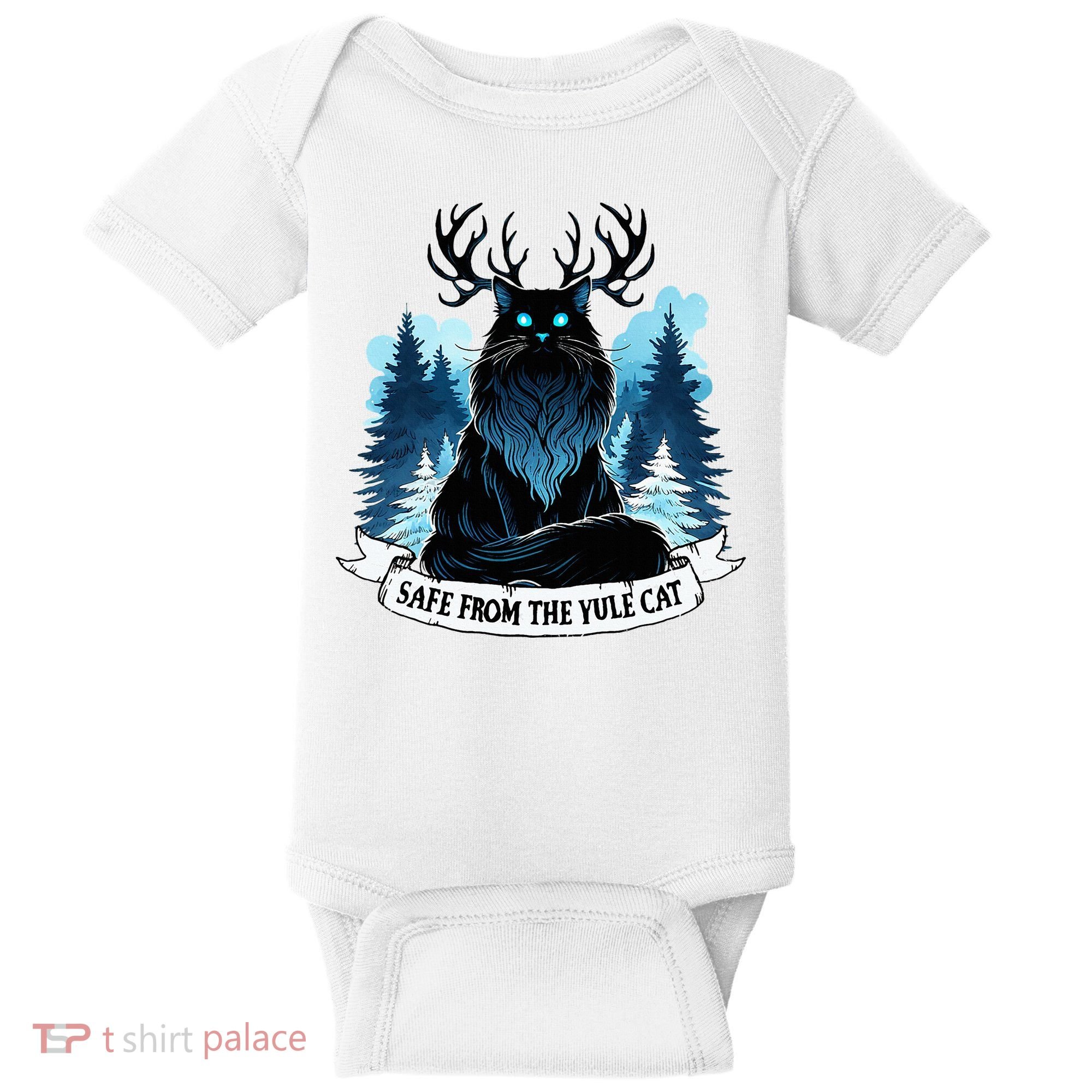 Safe From The Yule Cat Christmas Icelandic Iceland Folklore Baby Bodysuit