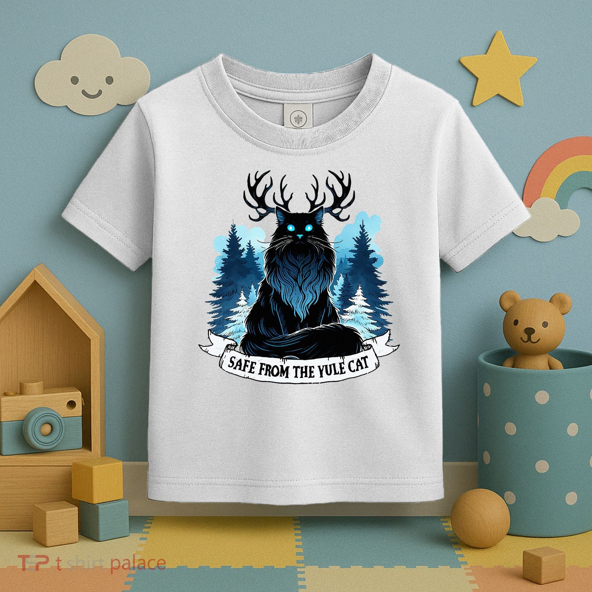 Safe From The Yule Cat Christmas Icelandic Iceland Folklore Toddler T-Shirt