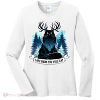 Safe From The Yule Cat Christmas Icelandic Iceland Folklore Women's Long Sleeve Shirt thumb 0