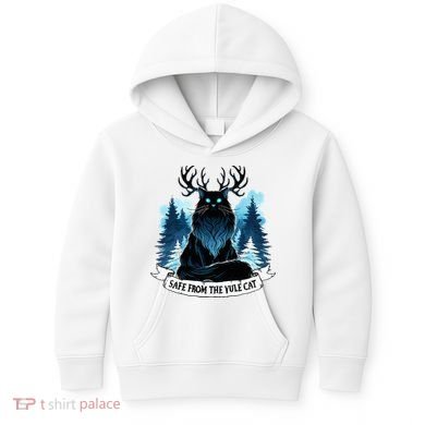 Safe From The Yule Cat Christmas Icelandic Iceland Folklore Kids Hoodie