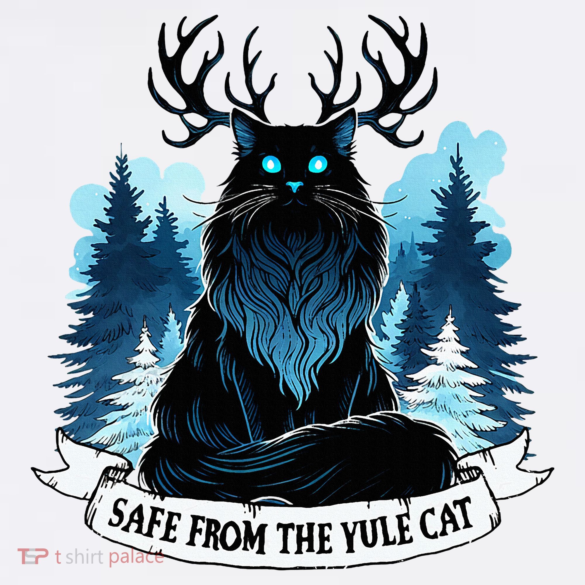 Safe From The Yule Cat Christmas Icelandic Iceland Folklore Kids Long Sleeve Shirt