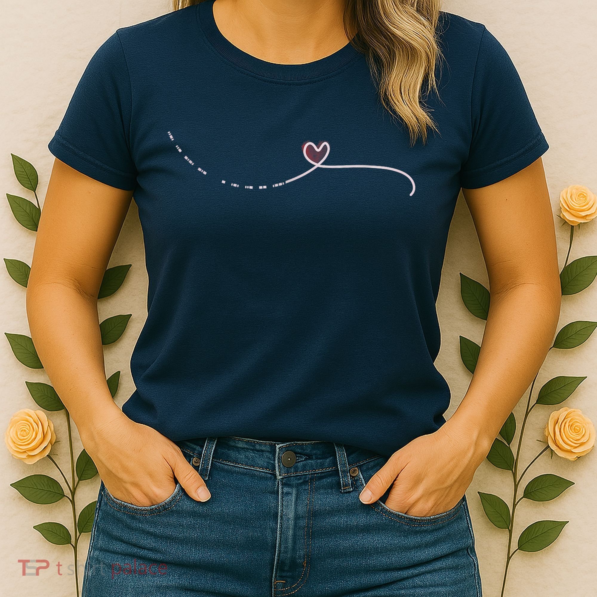 Subtle Fk Trump Morse Code Heart Antimaga Feminist Rights Women's T-Shirt
