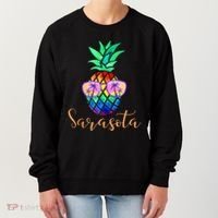 Sarasota Florida Tropical Funny Pineapple Summer Sunglasses Women's Sweatshirt thumb 0