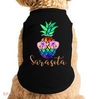 Sarasota Florida Tropical Funny Pineapple Summer Sunglasses Doggie Tank thumb 0
