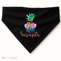 Sarasota Florida Tropical Funny Pineapple Summer Sunglasses USA-Made Doggie Bandana thumb 0