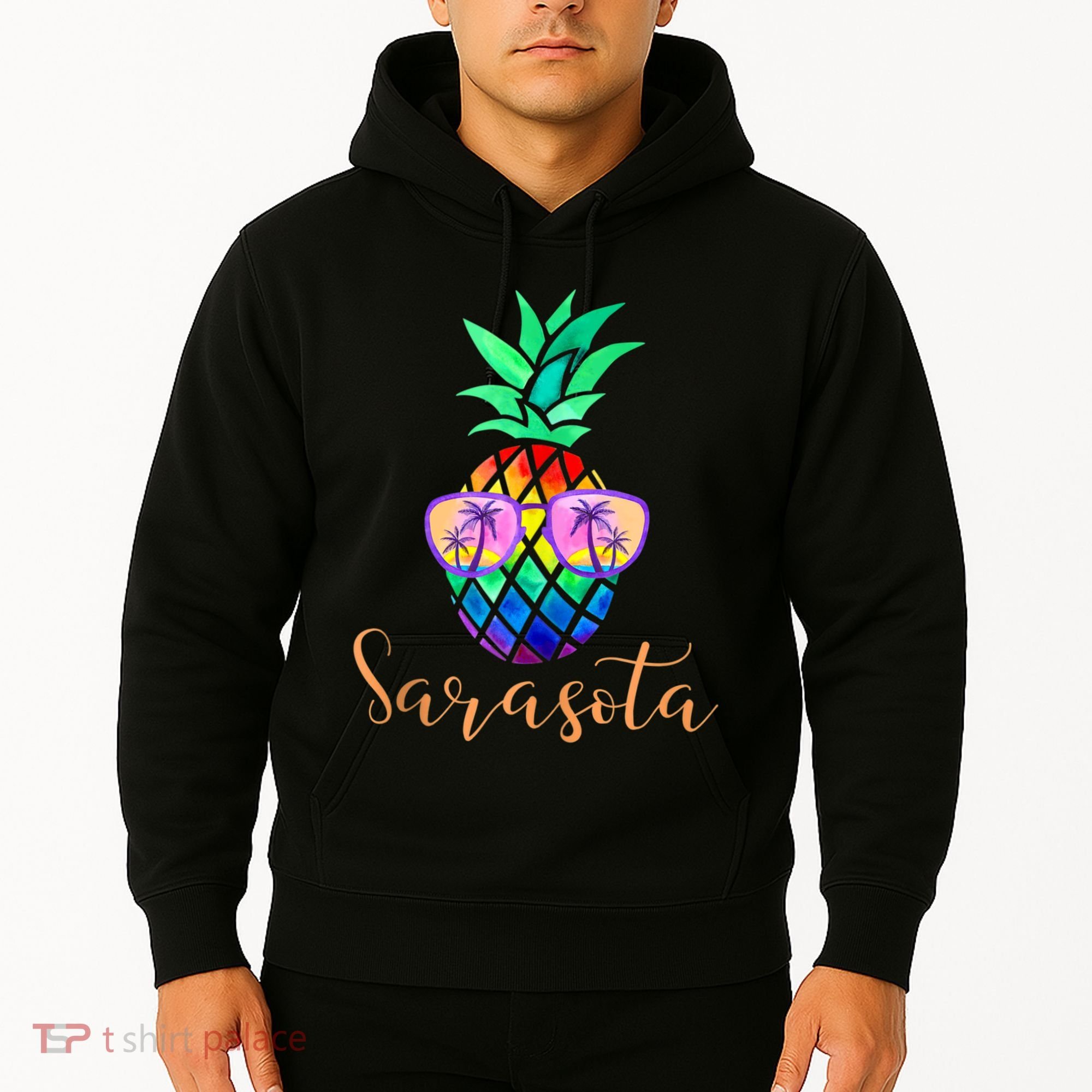 Sarasota Florida Tropical Funny Pineapple Summer Sunglasses Hoodie