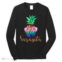 Sarasota Florida Tropical Funny Pineapple Summer Sunglasses Long Sleeve Shirt thumb 0