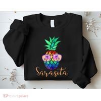 Sarasota Florida Tropical Funny Pineapple Summer Sunglasses Sweatshirt thumb 2