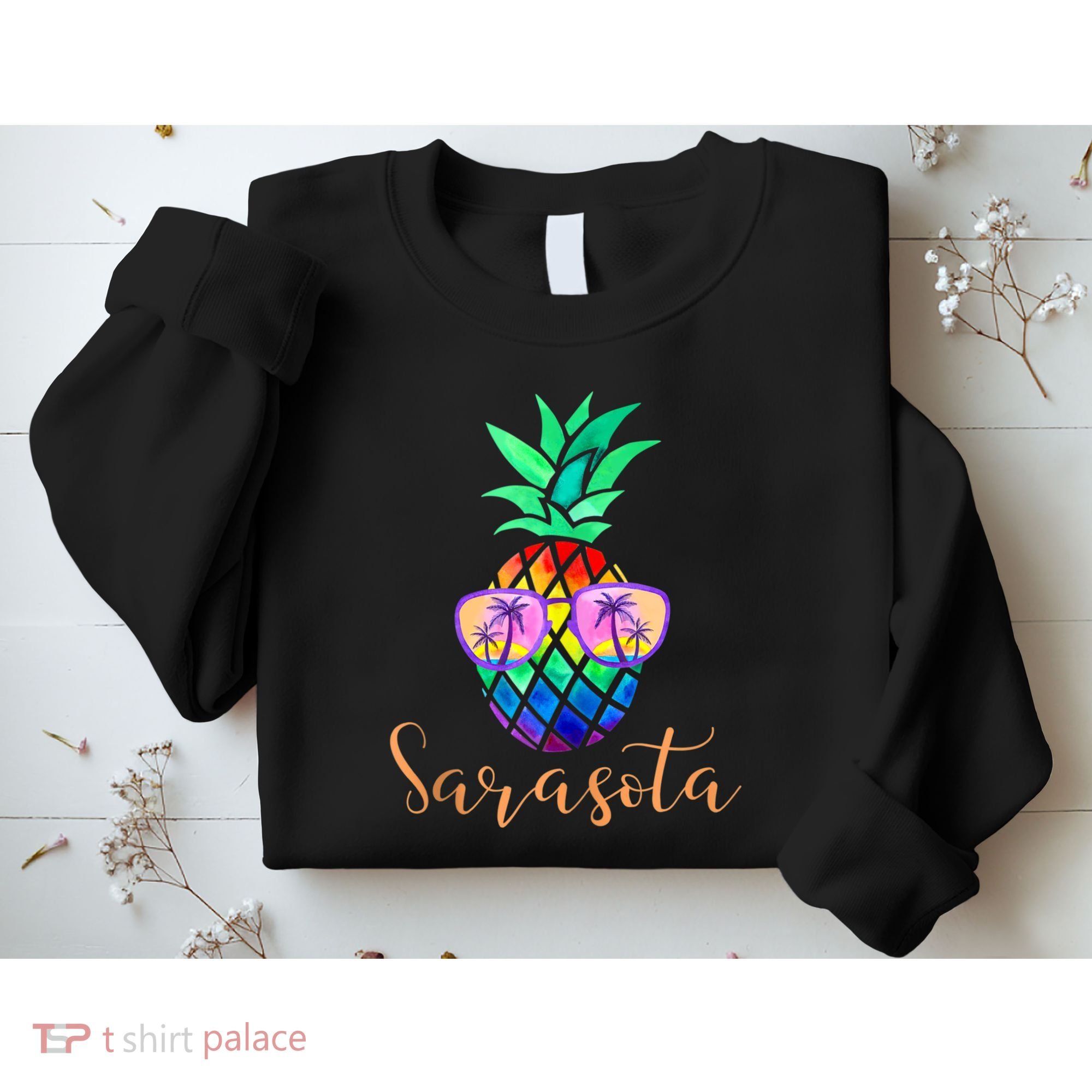 Sarasota Florida Tropical Funny Pineapple Summer Sunglasses Sweatshirt