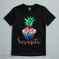 Sarasota Florida Tropical Funny Pineapple Summer Sunglasses T-Shirt thumb 5