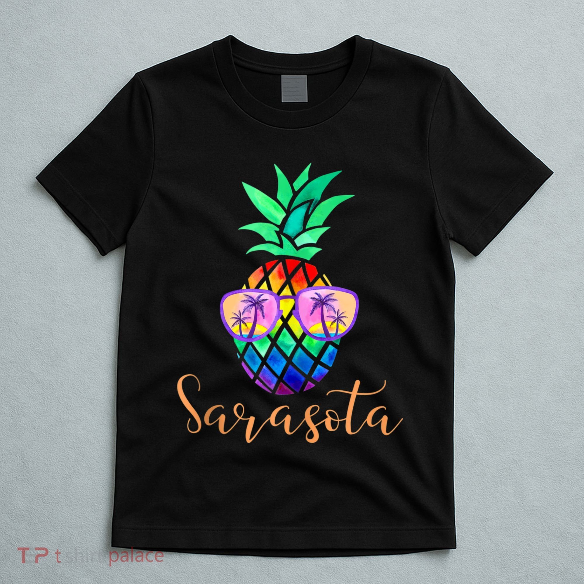 Sarasota Florida Tropical Funny Pineapple Summer Sunglasses T-Shirt
