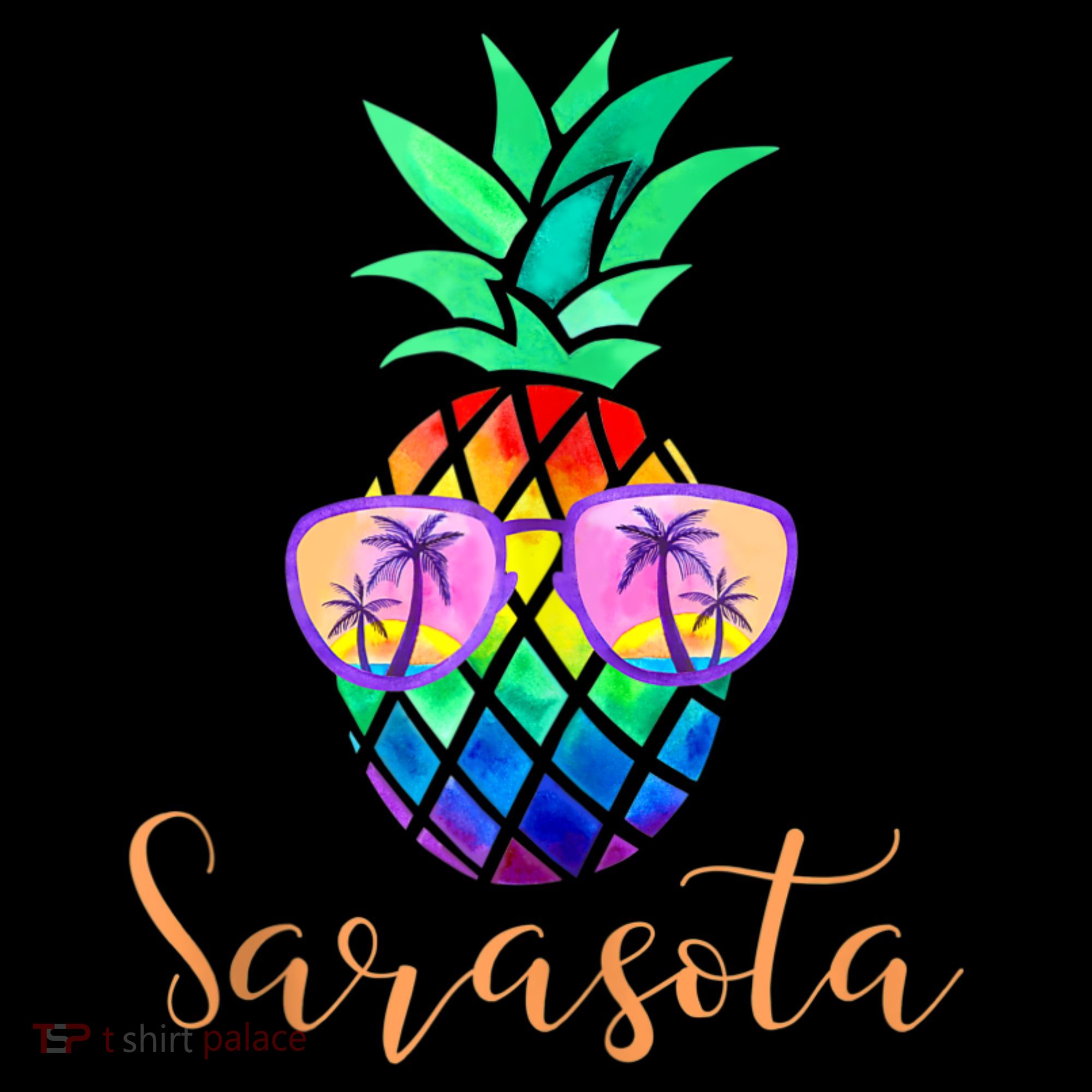 Sarasota Florida Tropical Funny Pineapple Summer Sunglasses Women's Hoodie