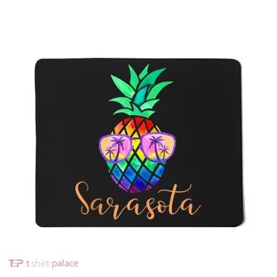 Sarasota Florida Tropical Funny Pineapple Summer Sunglasses Mousepad
