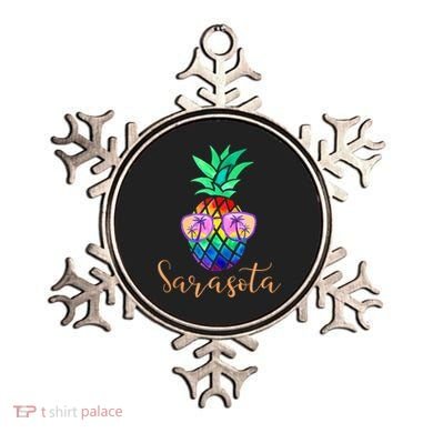 Sarasota Florida Tropical Funny Pineapple Summer Sunglasses Ornament