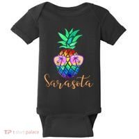 Sarasota Florida Tropical Funny Pineapple Summer Sunglasses Baby Bodysuit thumb 0