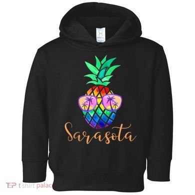 Sarasota Florida Tropical Funny Pineapple Summer Sunglasses Toddler Hoodie